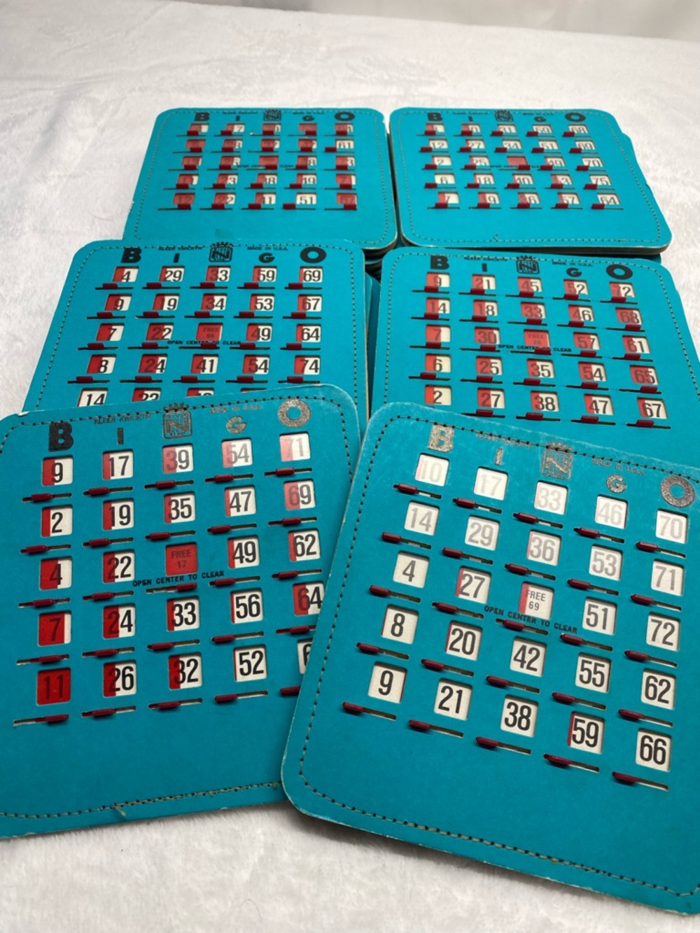 Vintage Reusable Bingo Card Lot Made In USA 22 Cards